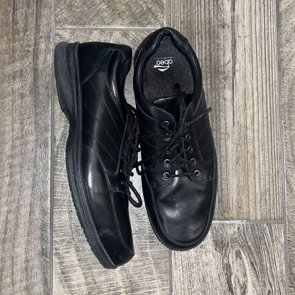 Abeo Smartsystem 3990, black leather comfortable lace up oxfords.